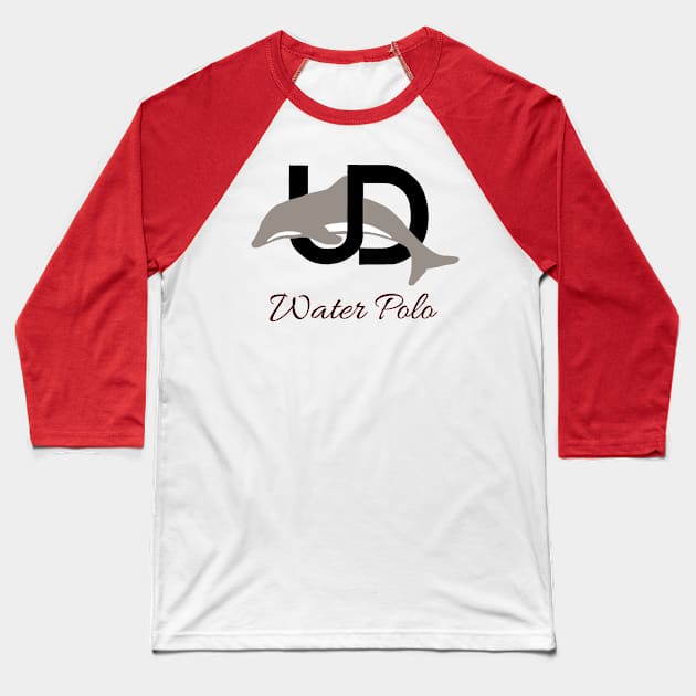 Black Logo Water Polo Baseball T-Shirt by Ukiah Dolphins